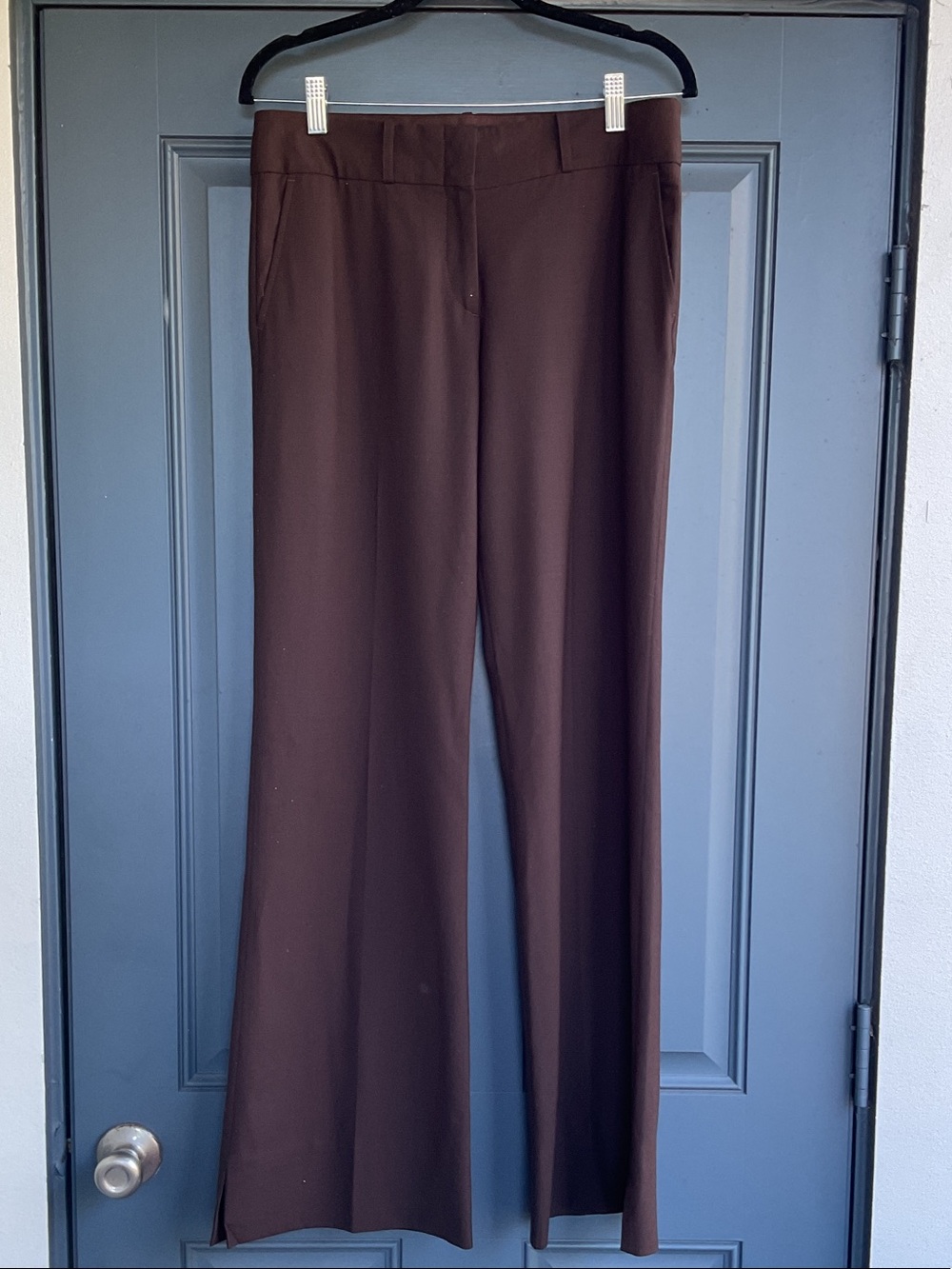 BCBGMaxAzria Wide-Leg Dress Pants in Dark Brown, Size 6